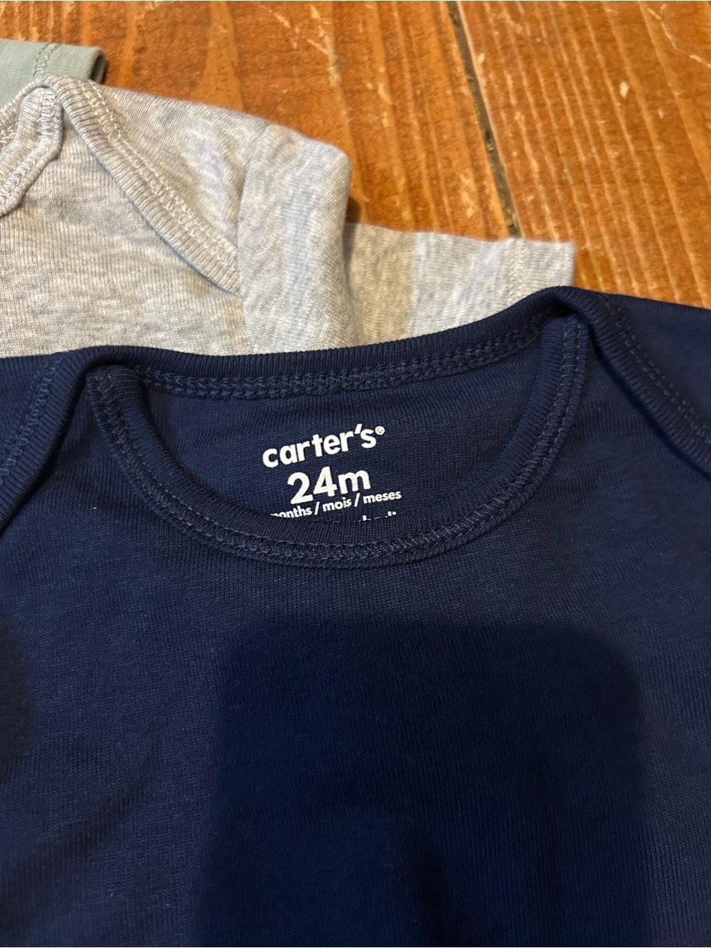 Carter's Solid Short-Sleeve Bodysuit Pack - White, Blue, Green, Gray, Navy - Picture 4 of 4